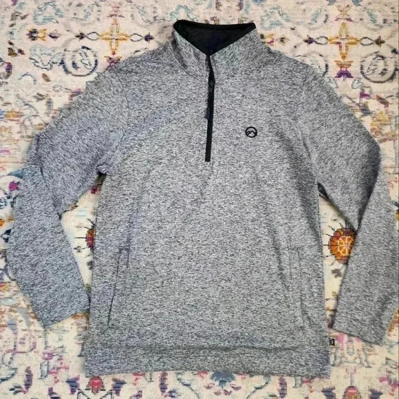 Frontier Supply Co Mens Grey Half Zip Pullover Athletic Shirt Long Sleeve, sz SM - Picture 1 of 12